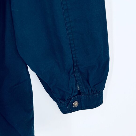 Forever 21 Ladies Military Jacket Hooded  Size M Blue Drawstring Waist Pockets - Picture 7 of 14